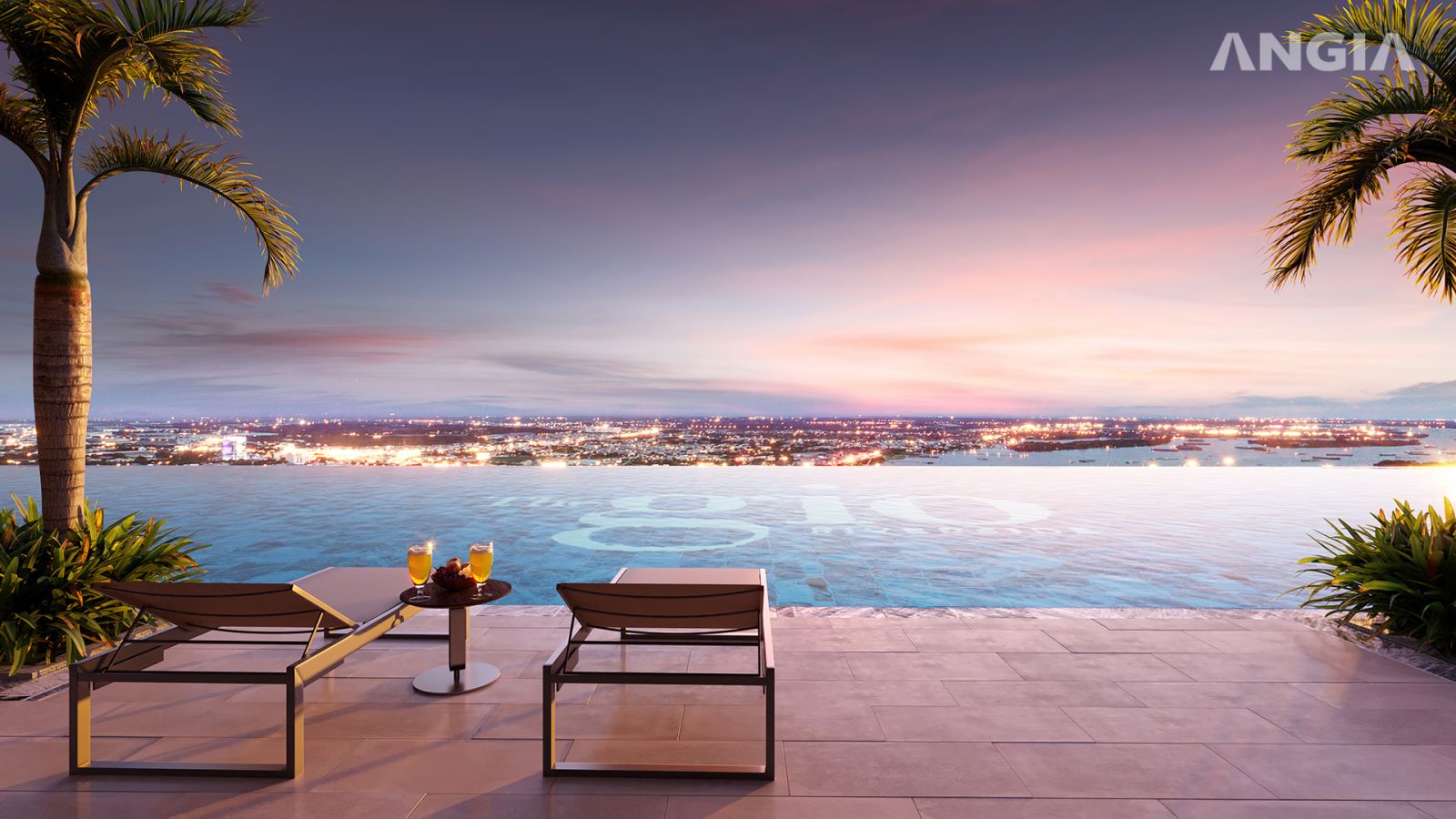 Hồ bơi vô cục tầng 40 The Gió Riverside