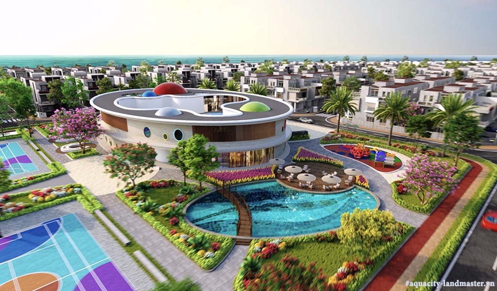 Aqua City dành đến 70% diện tích cho mảng xanh, hạ tầng giao thông và tiện ích nội khu hoàn chỉnh.