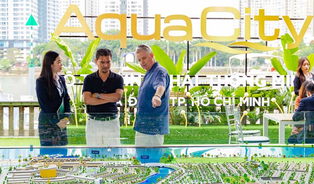 Đô thị sinh thái thông minh Aqua City phía Đông TP HCM thu hút nhiều khách ngoại tham quan và trải nghiệm dự án thời gian gần đây.