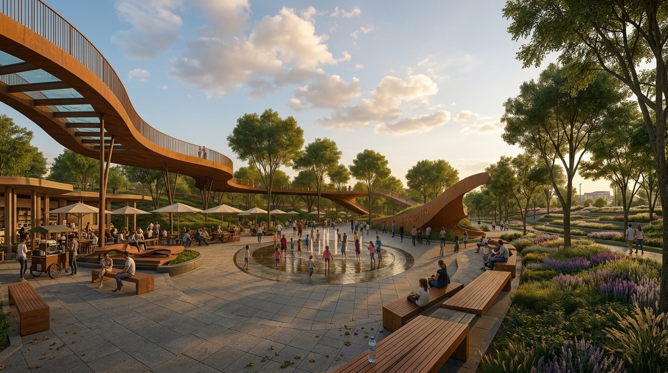 Phối cảnh Cầu Rồng tại Thanh Phú Centre Point lấy cảm hứng từ đồng bằng sông Cửu Long