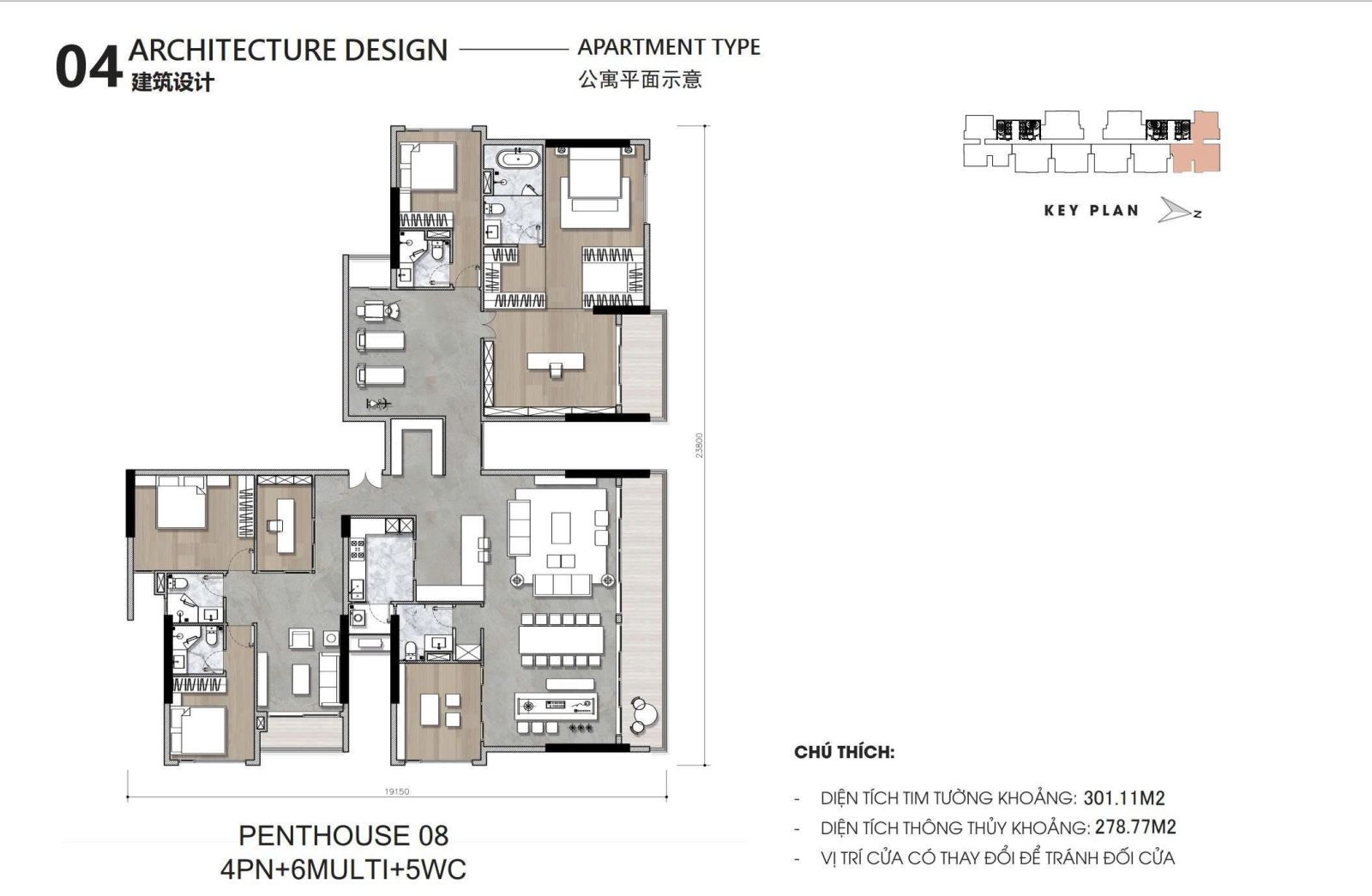 Layout căn hộ Penthouse Ansana By Kita