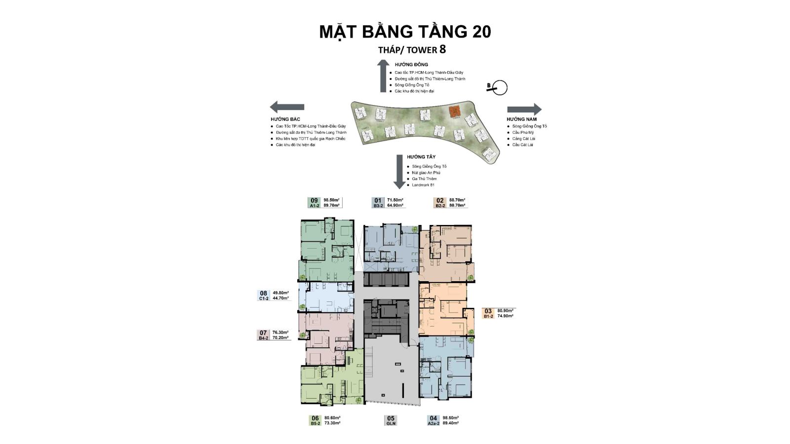 Mặt bằng tầng 20 Tháp 8 The Privé