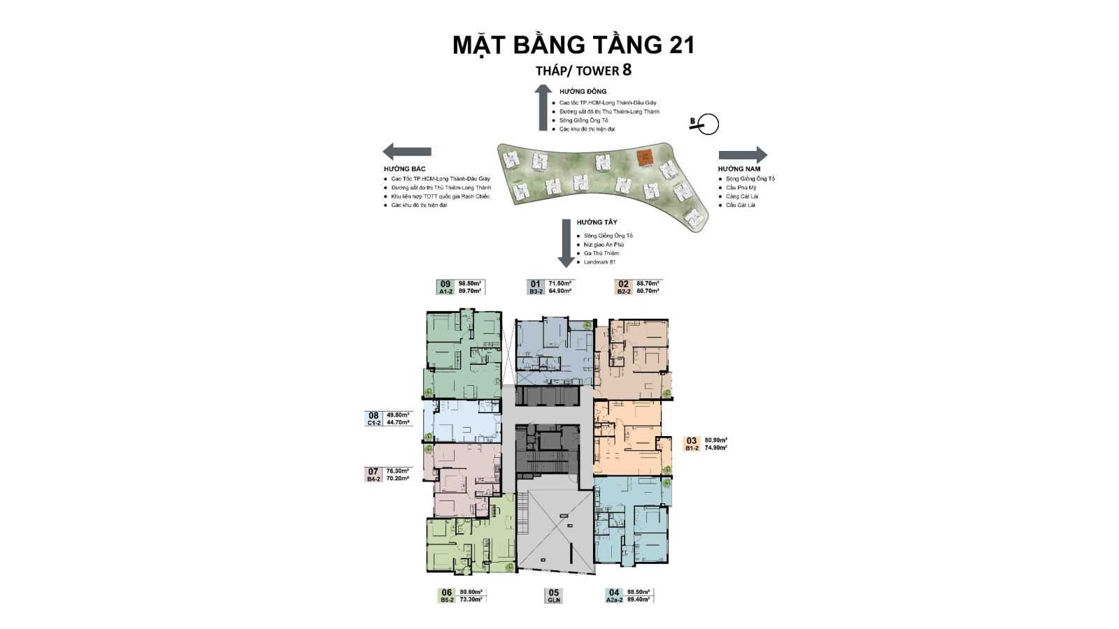 Mặt bằng tầng 21 Tháp 8 The Privé